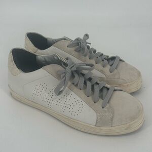 P448 John Tan Wave Sneaker Size 41 10 Leather Casual Womens Suede